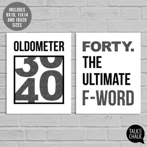 Funny 40th Birthday Sign Bundle Last Minute PRINTABLE Birthday Posters, Signs, Gift Bag Tag 40th Birthday Decorations INSTANT DOWNLOAD zdjęcie 7