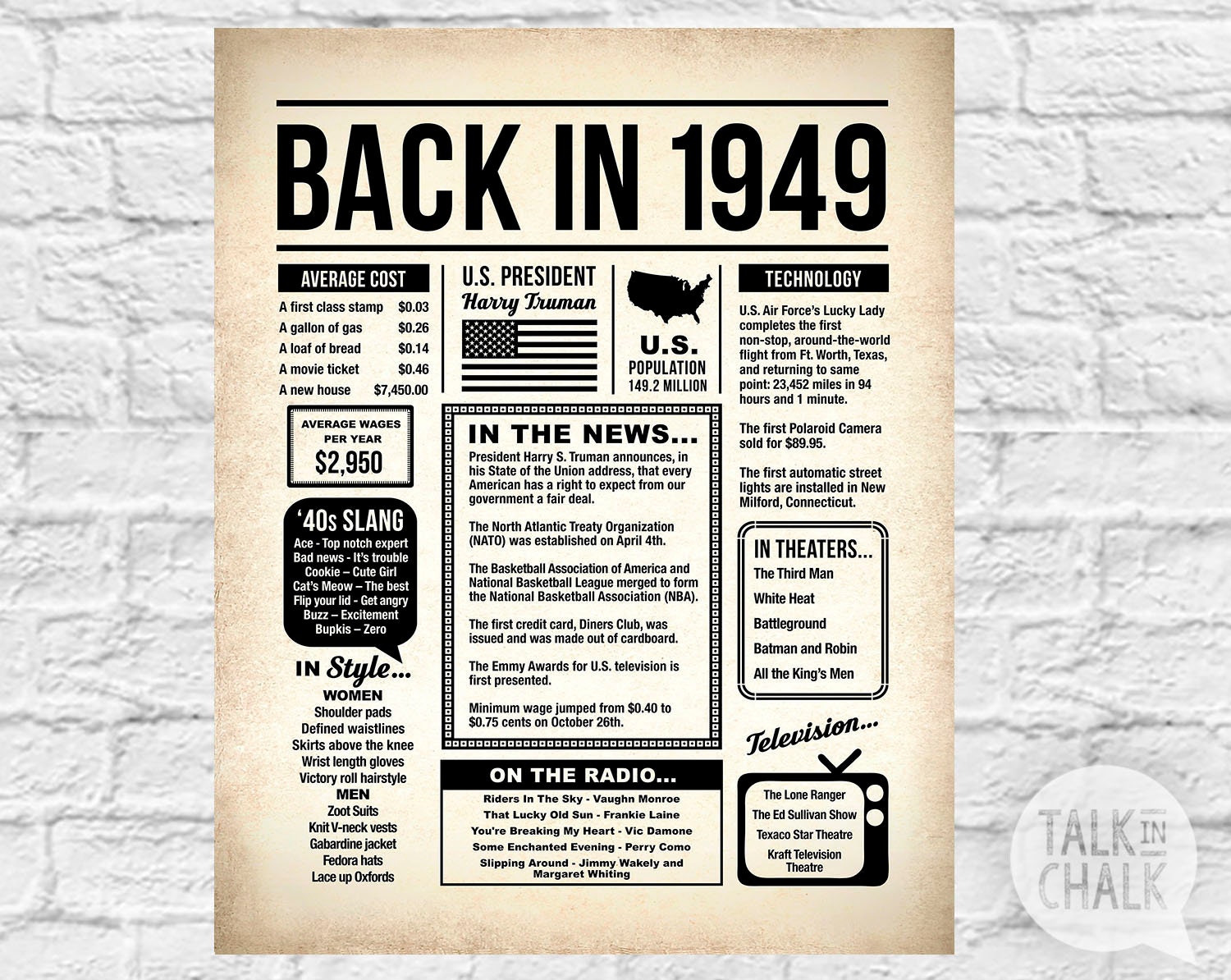 back-in-1949-printable-newspaper-poster-printable-birthday-etsy