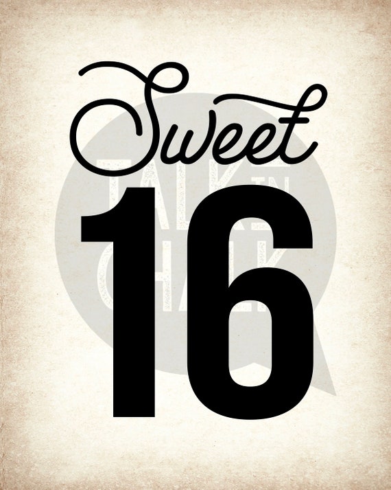16th Birthday PRINTABLE Signs Sweet 16 Birthday Party Decorations