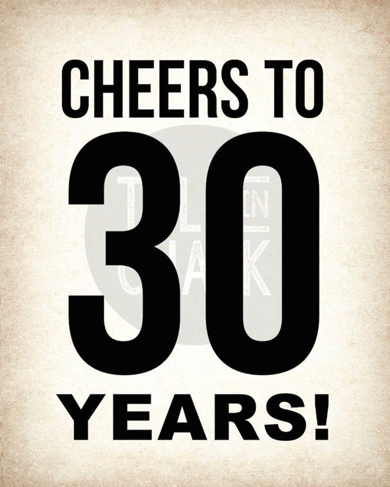 30th Birthday PRINTABLE 5x7 Cards 30th Birthday DIGITAL - Etsy