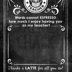 Teacher Appreciation Gift Starbucks PRINTABLE Gift Card Holder Last ...