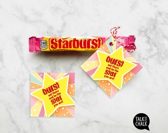 Starburst Candy Tag afdrukbaar | Uitbarsting van There Be the Star You Are | Gymnastiek, cheer, danscompetitie, sportteams | Veel succes traktatie