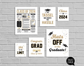 CLASS of 2024 Printable Sign Bundle | Printable Graduation Party Decorations | Congrats Grad | Congratulations Graduate | Easy to Print