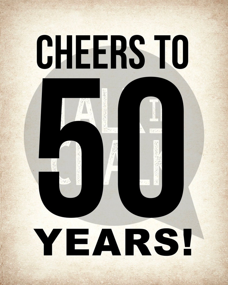 Pack de signes IMPRIMABLES 50e anniversaire, affiches numériques du 50e anniversaire, signe cheers to 50 years, décorations du 50e anniversaire, téléchargement instantané image 3