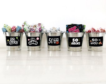 50th Birthday PRINTABLE Decorations | 50 Sucks - 50 Blows - 50 Can Kiss It - 50 Rocks - 50 Is Hot | Instant Download DIY Printing