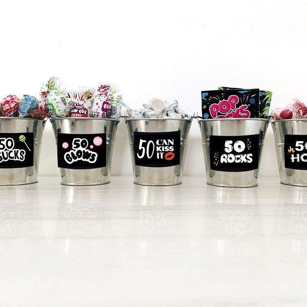 50th Birthday PRINTABLE Decorations | 50 Sucks - 50 Blows - 50 Can Kiss It - 50 Rocks - 50 Is Hot | Instant Download DIY Printing