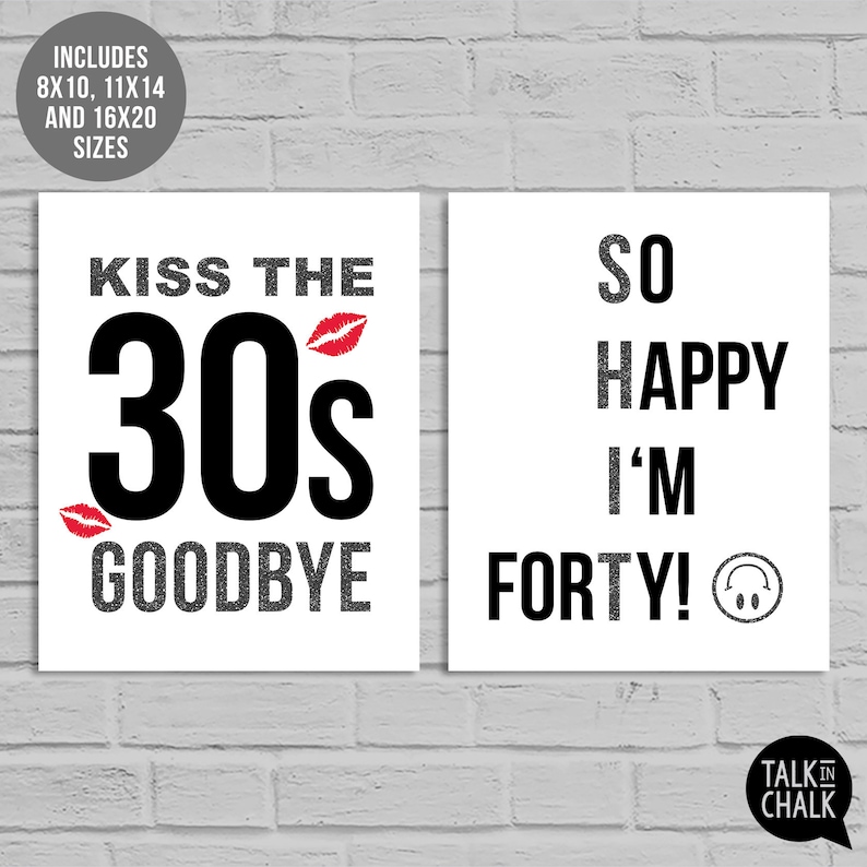Funny 40th Birthday Sign Bundle Last Minute PRINTABLE Birthday Posters, Signs, Gift Bag Tag 40th Birthday Decorations INSTANT DOWNLOAD zdjęcie 8