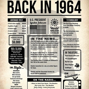 Back in 1964 Newspaper Poster PRINTABLE - Il 300x300.1722718292 C3tl 