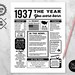 1937 the Year You Were Born PRINTABLE 1937 PRINTABLE Birthday Poster ...