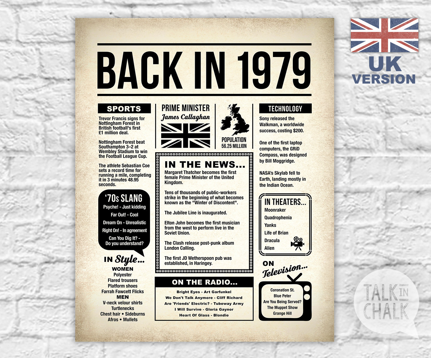 Back again Inside of 1979 United Kingdom Printable Newspaper Poster 40th Birthday Printable Indication British isles Birthday Get together Decorations photograph relating to Free Printable Birthday Newspaper identified as Again Within just 1979 United Kingdom Printable Newspaper Poster 40th Birthday Printable Indicator United kingdom Birthday Celebration Decorations
