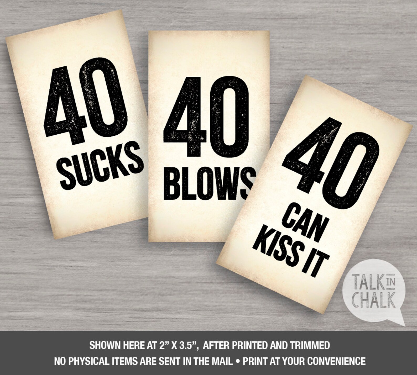 40th Birthday PRINTABLE Table Decorations 40 Sucks 40 - Etsy Canada