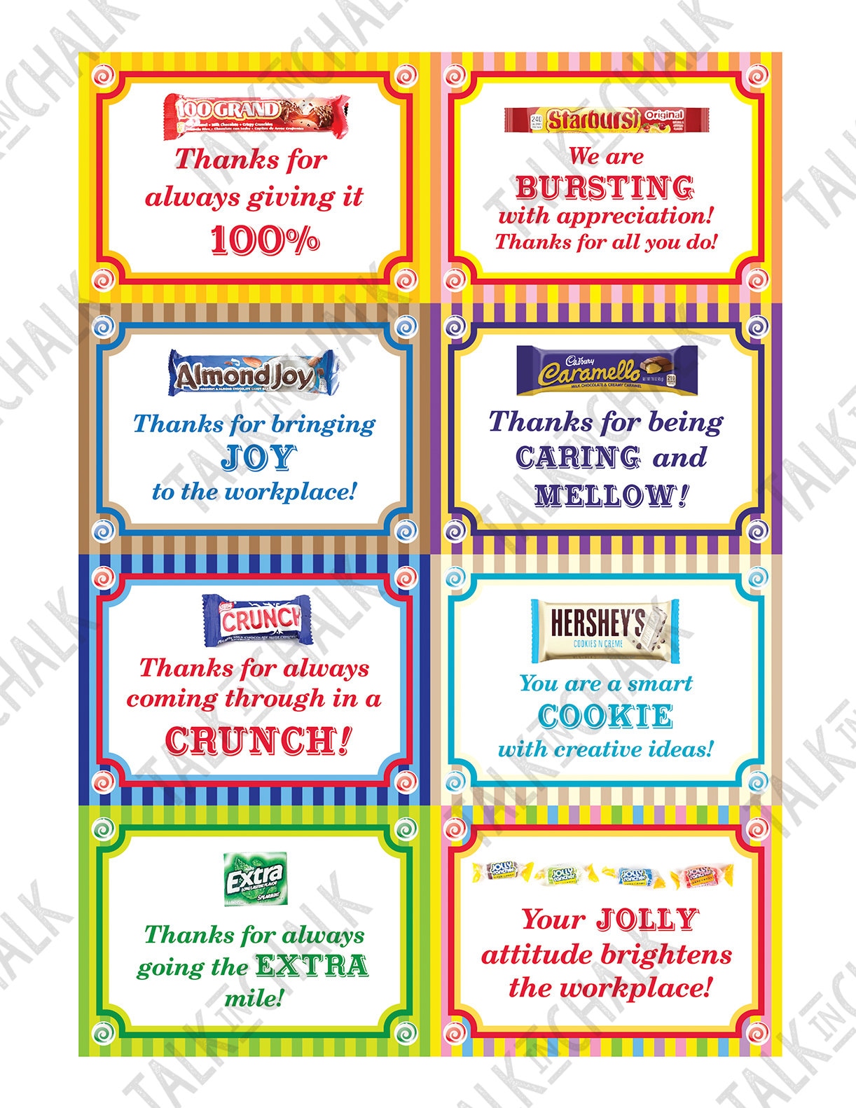 Free Printable Employee Appreciation Candy Tags Purchase Cheap