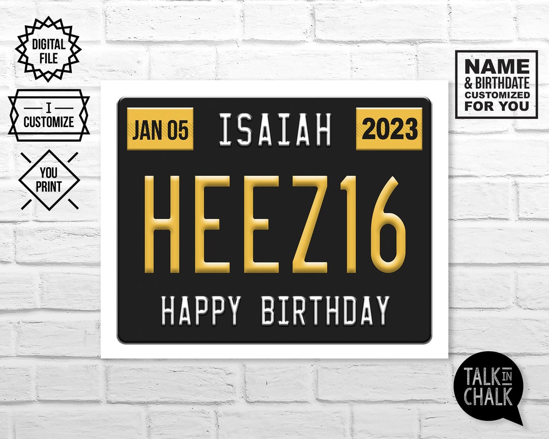 Personalized 16th Birthday PRINTABLE Poster 16th Birthday PRINTABLE ...
