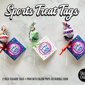 PRINTABLE Blow Pop Candy Tags | Sport Treat Tags | Good Luck | Game Day | Blow Away the Competition | Easy to Print at Home