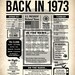 Back in 1973 Newspaper-style DIGITAL Poster 1973 Birthday PRINTABLE ...