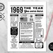 Back in 1967 Newspaper Poster PRINTABLE 1967 PRINTABLE Birthday Sign ...