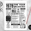 Back in 1979 PRINTABLE Newspaper Poster PRINTABLE Birthday Sign Party ...