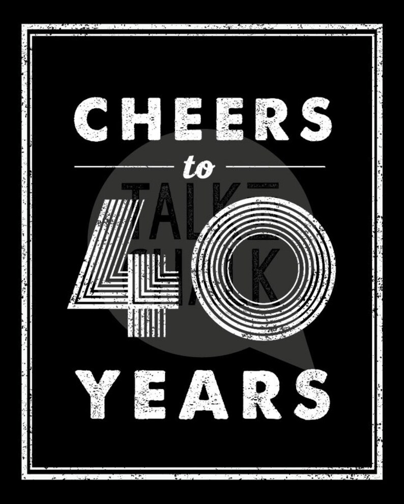 40th Birthday PRINTABLE Posters 40th Birthday Sign Pack - Etsy