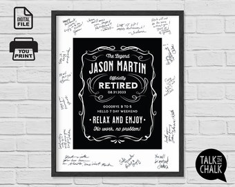 Personalized Retirement PRINTABLE Poster with place for co-workers to sign | Customized Retirement Party Decorations | Gift from Coworkers