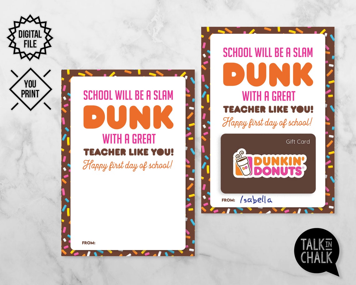 Printable Dunkin Gift Card
