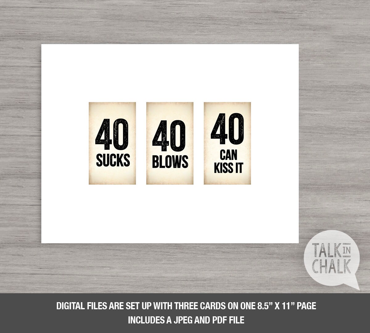 40th Birthday PRINTABLE Table Decorations 40 Sucks 40 | Etsy Australia