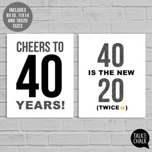 Funny 40th Birthday Sign Bundle Last Minute PRINTABLE Birthday Posters, Signs, Gift Bag Tag 40th Birthday Decorations INSTANT DOWNLOAD zdjęcie 6