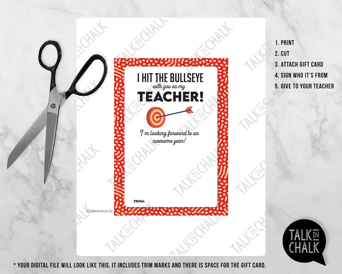 PRINTABLE Target Gift Card Holder for Teachers Last Minute