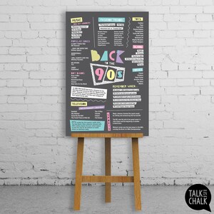 Back to the 90s PRINTABLE Poster 90s Party Decorations Decades Party ...