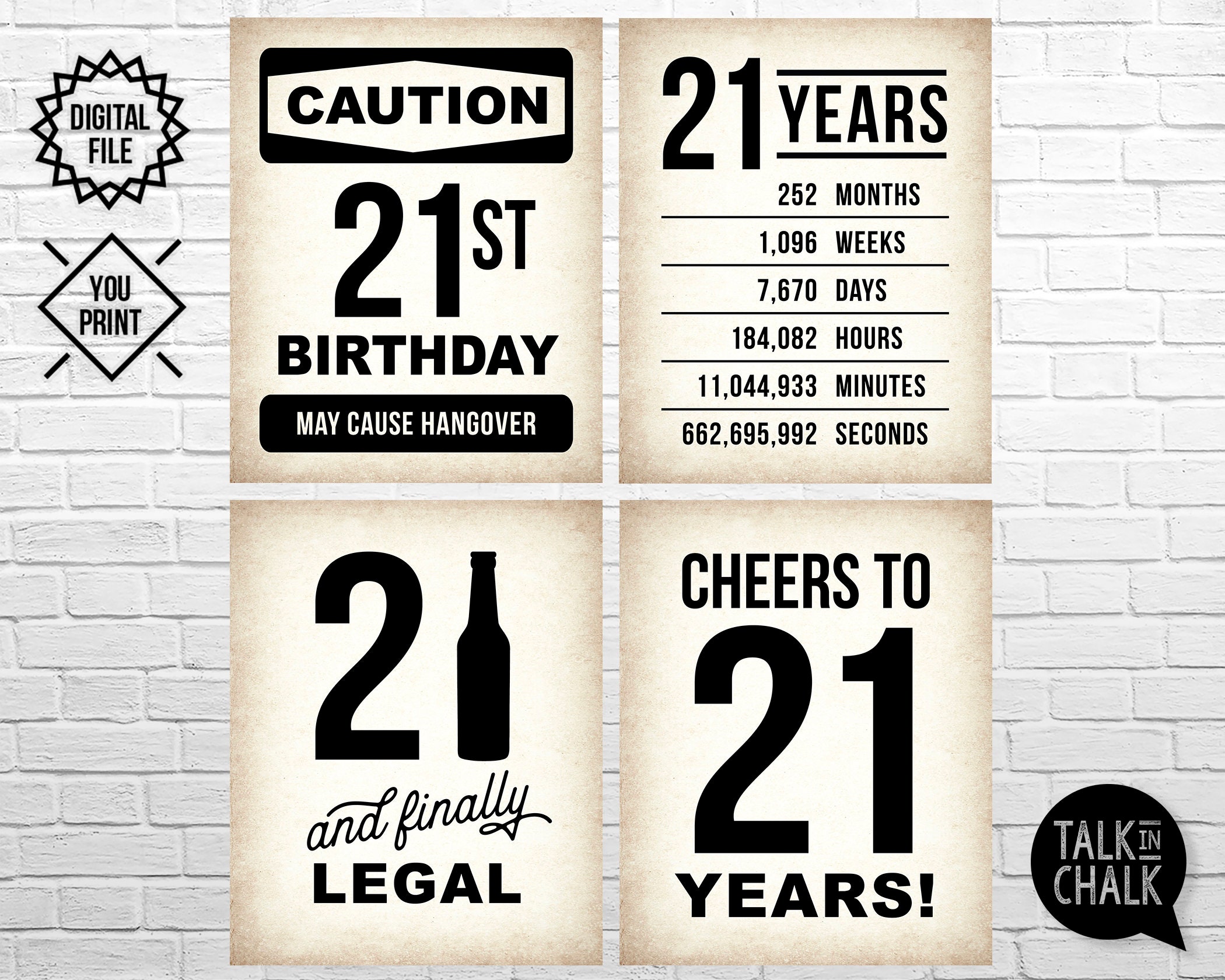 Free Printable 21st Birthday Party Printables Clip Art
