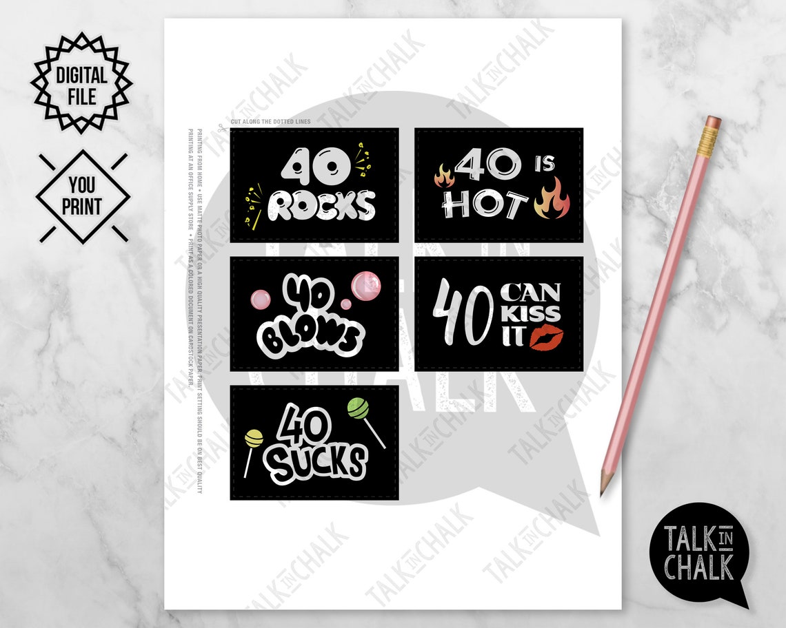40th Birthday PRINTABLE Decorations 40 Sucks 40 Blows 40 | Etsy Canada