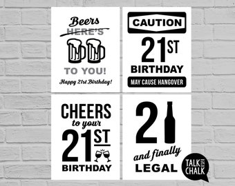 Funny 21st Birthday Sign Bundle | Last Minute PRINTABLE Birthday Posters, Sign Pack | 21st Birthday Party Decorations | Born in 2003