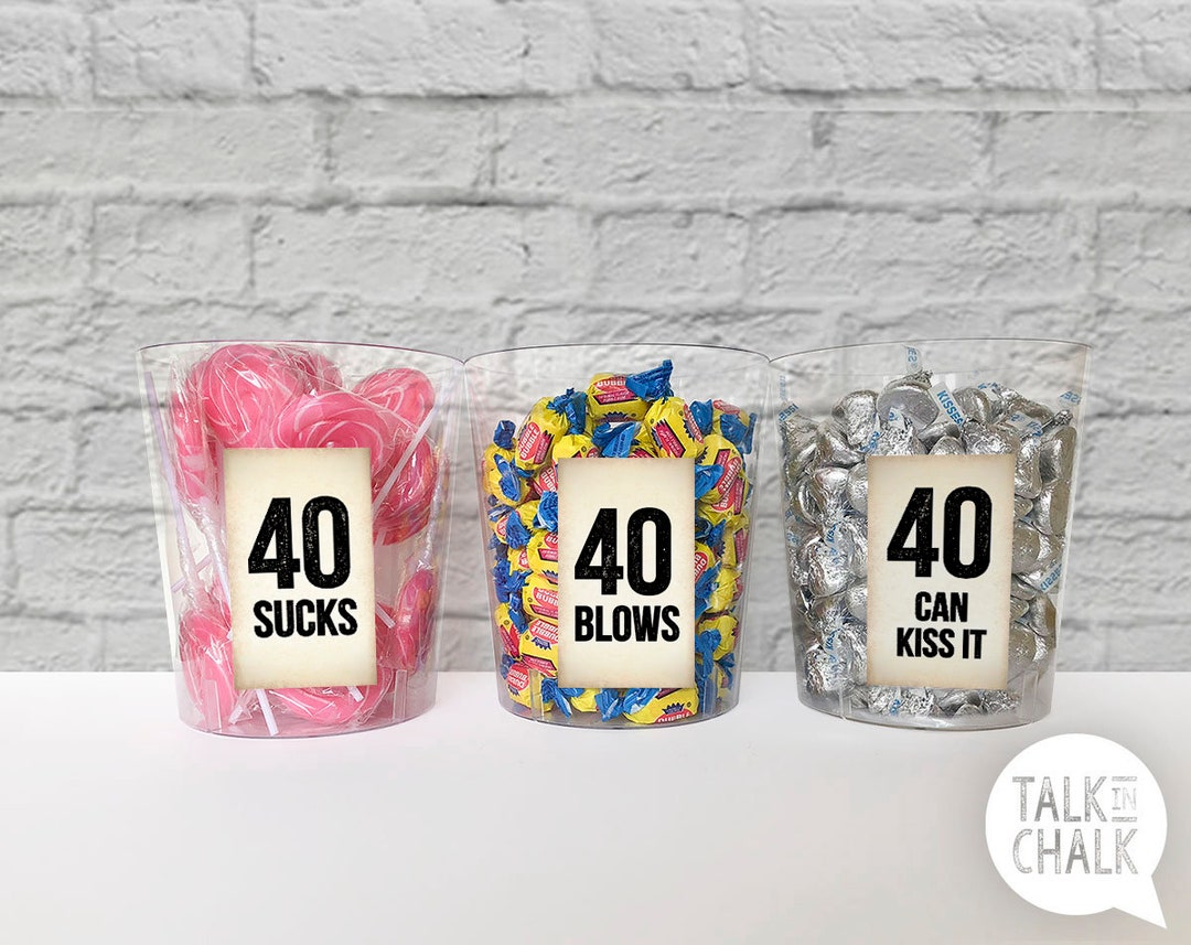 40th Birthday PRINTABLE Table Decorations 40 Sucks 40 Blows 40 Can Kiss ...