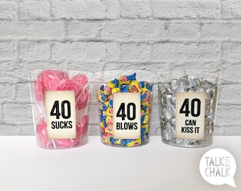 40th Birthday PRINTABLE Table Decorations - 40 Sucks - 40 Blows - 40 Can Kiss It - 40th Birthday Ideas - 40th Birthday Ideas | DIY Printing