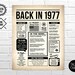 Back in 1977 PRINTABLE Newspaper Poster 1977 DIGITAL - Etsy UK