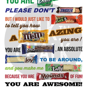 PRINTABLE Candygram Poster for a Best Friend, Girlfriend, Boyfriend You ...