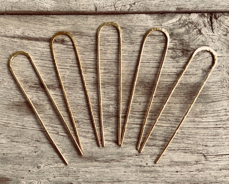 Hair Pin Brass Hair Pin Hair Accessories Hammered Hair Pin Etsy Canada