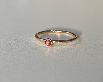 Garnet Ring | January Birthstone | Stacking dainty ring | 14k Gold ring | Minimalist jewelry | Everyday ring.