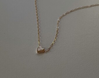 RAW LOVE / 14k Gold Heart Necklace / Valentines gift