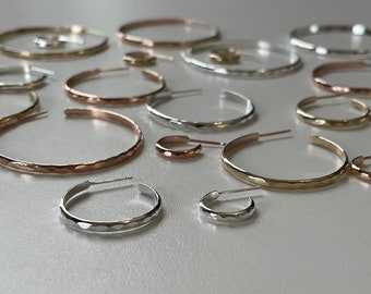 Manuela Hoops / Gold Hoop Earrings / Sterling Silver Hoops / Rose Gold Filled earrings/ 14k Gold Filled / Dainty Everyday earrings.