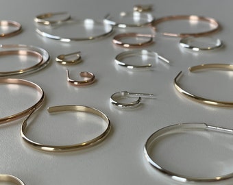 Maca Hoops / Gold Hoop Earrings / Sterling Silver Hoops / Rose Gold Filled earrings/ 14k Gold Filled / Dainty Everyday earrings.