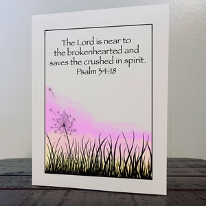 Psalm 34:18 Trost Karte - innen leer