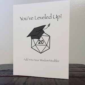 Tarjeta de graduación DnD D20 imprimible en PDF (en blanco)