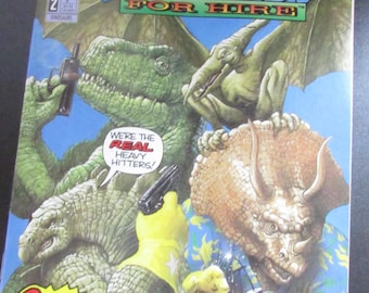 Vintage Dinosaurs for Hire #1 & #2 (Aircel Comics Malibu Comics March 1993) First Edition, Comic Book, Collectors Edition, Estate Find