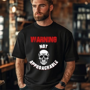 Aviso: Camiseta não acessível para pessoas introvertidas e antissociais, camiseta engraçada unissex, camiseta com estampa de caveira, roupa introvertida, presente de brincadeira
