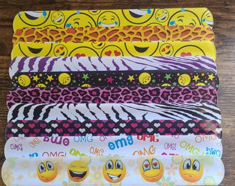 Assorted Slap Bracelets for Kids, Set of 8 or 10, Party Favors & Classroom Rewards, Fun Designs for Boys and Girls, Festive Supplies