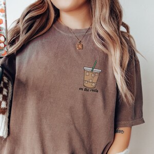 Comfort Colors On the Rocks Iced Coffee Weather Graphic Tee, Coffee Graphic T-Shirt, Retro Tee, Gift for Her, Trendy, Coffee Lover Gift