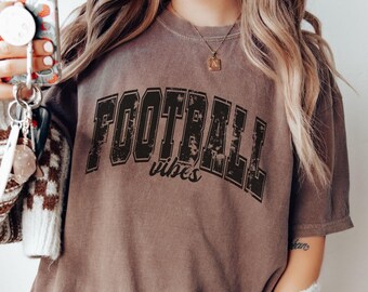 Comfort Colors® Cute Football Vibes Mama Shirt, Mothers Day Gift For Football Mom, Game Day Football Lover Mom Shirt, Football Mama