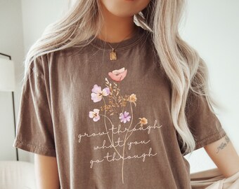 Comfort Colors Retro Wildflowers Cottagecore Shirt, Plant T-Shirt, Vintage Botanical Tee, Motivational Nature Tee, Garden Love, Gift for Her