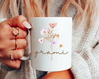 Personalized Boho Wildflowers Cottagecore Coffee Mug, Pressed Flowers Mug, Floral Nature Mug, Wildflower Tea Cup, Flower Garden,Gift for Her