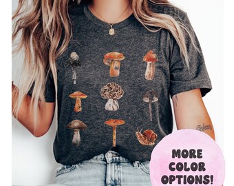Retro Aesthetic Mushroom Shirt, Cottagecore Shirt, Magic Mushroom Tee, Botanical T-Shirt, Mushroom tshirt, Nature Lover Shirt, Gift for Her